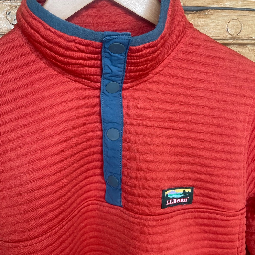 LL Bean Ribbed Pullover Jacket - Picture 4 of 5